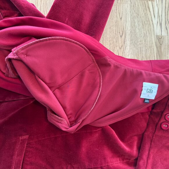 Stunning Red Velvet & Satin Cabi Ford Tuxedo Blazer Style 4623 Sz L - Picture 10 of 16